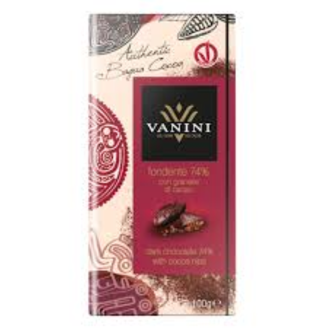 VANINI DARK 74% CHOC BAR 100G